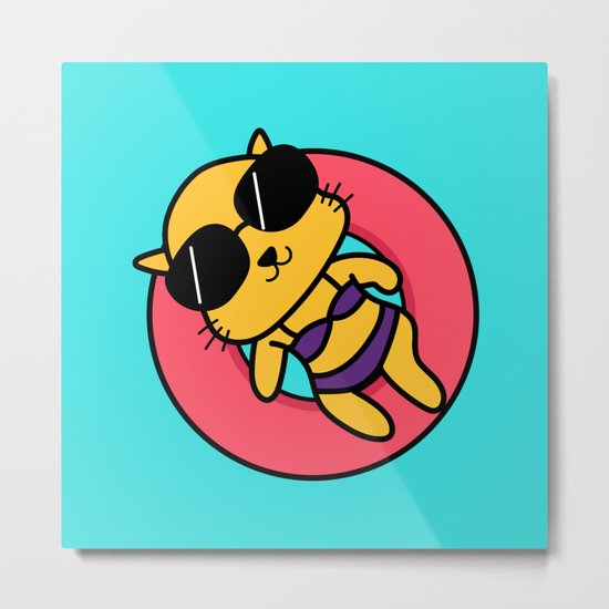 Summer Kitty Metal Print
