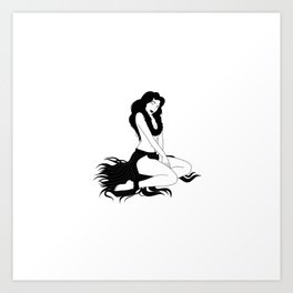 hula baby | b+w Art Print