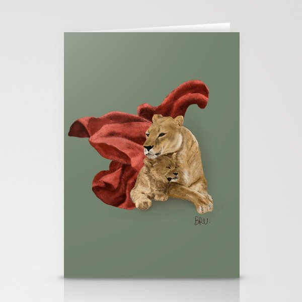 La lionne - the lioness Stationery Cards