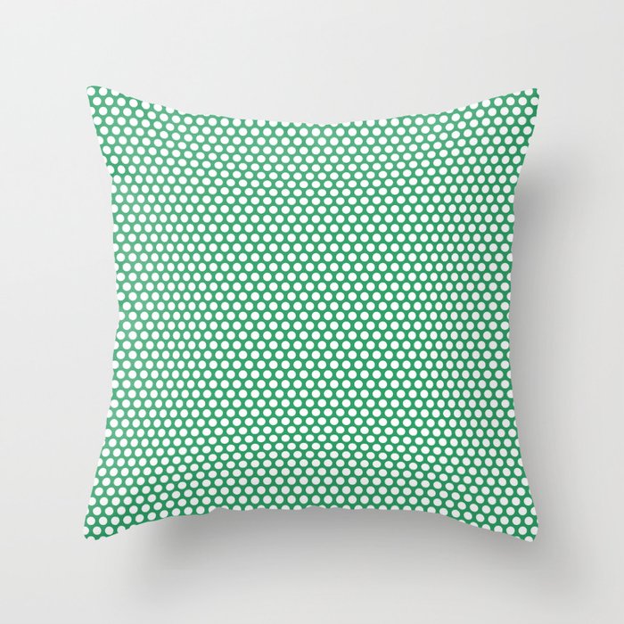Pop Art Dot Pattern 250 Green Throw Pillow