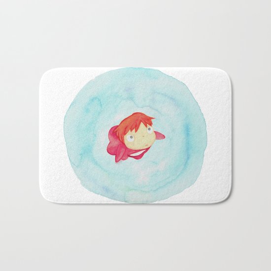 Ponyo Watercolor Bath Mat