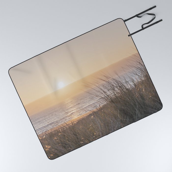 Coastal sunset in Italy - Dreamy soft pink beach - nature and travel photography Picnic Blanket