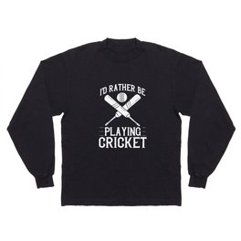 Cricket Game Player Ball Bat Coach Cricketer Long Sleeve T-shirt