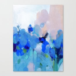 blue summer lilies garden Canvas Print