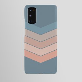 V - Nude Minimalistic Colorful Retro Stripe Art Pattern on Blue Android Case