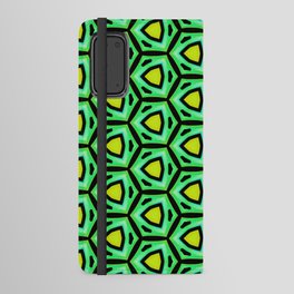 Spring brilliance. Modern, abstract, geometric pattern in bright green, light green, turquoise, yellow, black Android Wallet Case