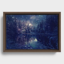 Winter Forest Deep Pastel Framed Canvas