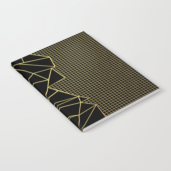 Abstract Outline Grid Gold Notebook