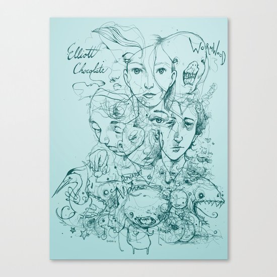 Elliott Chocolate Wormwood Canvas Print