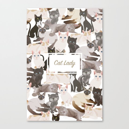 Cat lady Canvas Print