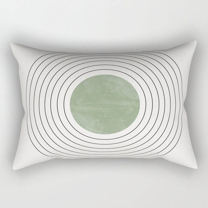 Fresh Pattern, Green Circle Rectangular Pillow