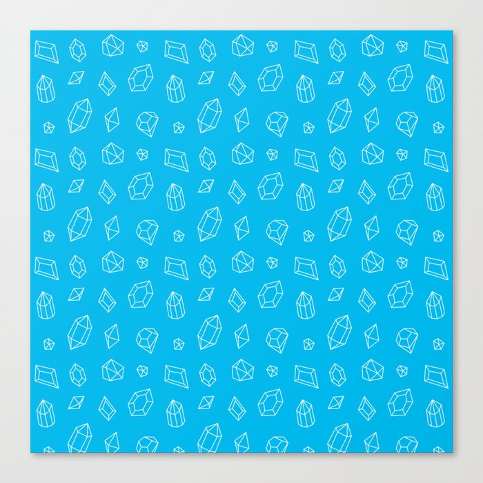 Turquoise and White Gems Pattern Canvas Print