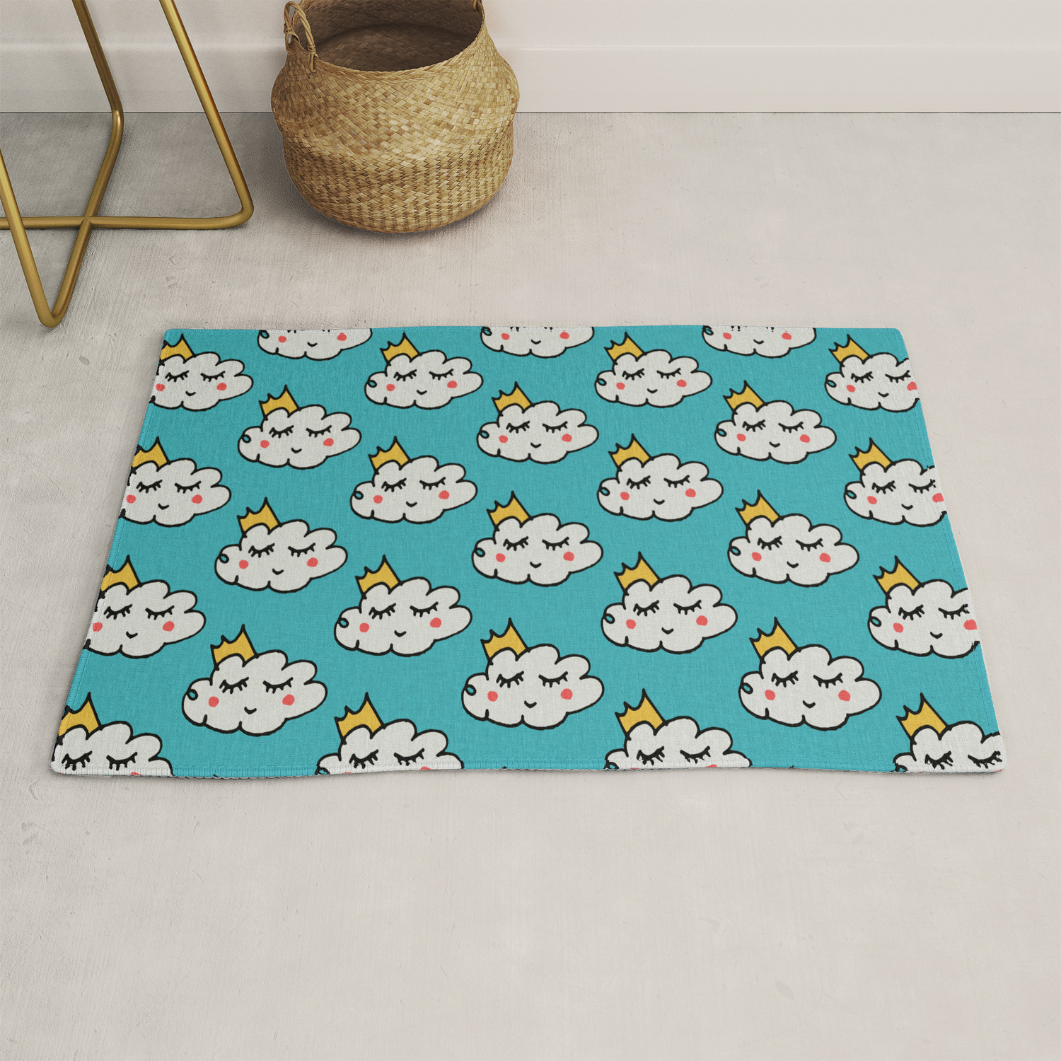 teal nursery rug