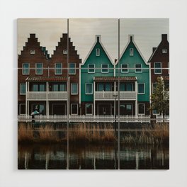 Volendam houses color Wood Wall Art