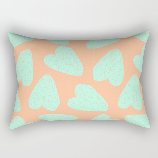 Pastel Hearts Pattern (Love) Rectangular Pillow