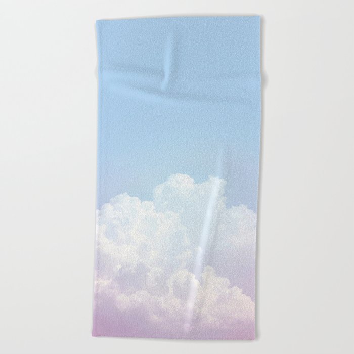 Dreamy Cotton Blue Sky Beach Towel