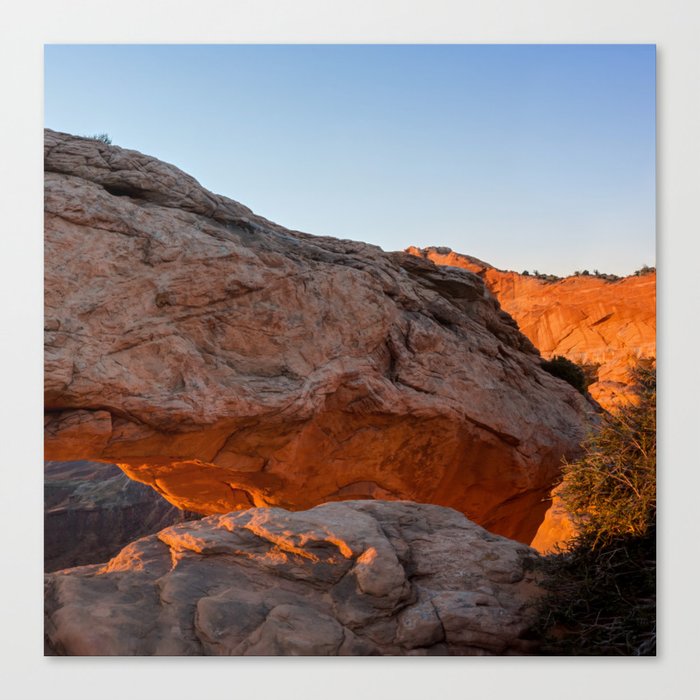 Right Panel 3 of 3 - Mesa Arch Sunrise Panorama - Canyonlands NP Canvas Print