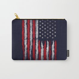 Red & white American flag on Navy ink Carry-All Pouch | Stripes, Blue, Army, Usa, Flag, President, Political, Independence, Military, Navy 