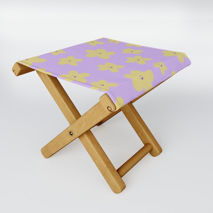 Happy Baby Flowers - yellow and lilac Folding Stool