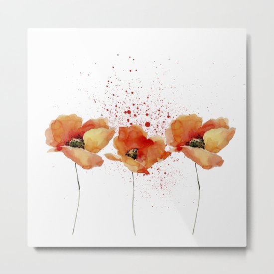 Three Poppies #society6 Metal Print