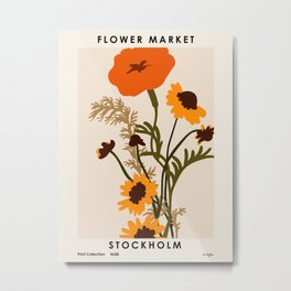 Flower Market, Stockholm, Pastel retro style Metal Print | Abstract, Flowermarket, Stockholm, Nature, Floral, Cottagecore, Vintage, Exhibition, Flower, Botanical 
