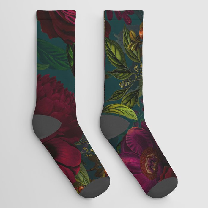 Before Midnight Vintage Flowers Garden Socks