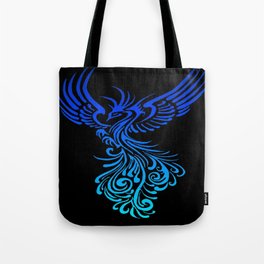 Rising From The Ashes Phoenix Blue Aqua Ombre Tote Bag