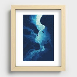 Willamette Channels 10-year Anniversary—Midnight Blue with subtle shaded relief Recessed Framed Print