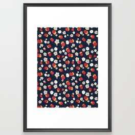 Retro ditsy floral pattern # apricot berries Framed Art Print
