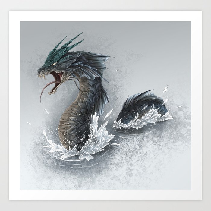 water dragon  Art Print