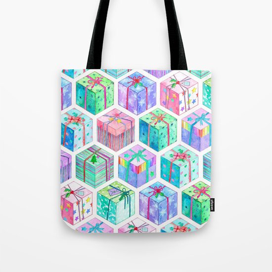 Christmas Gift Hexagons Tote Bag
