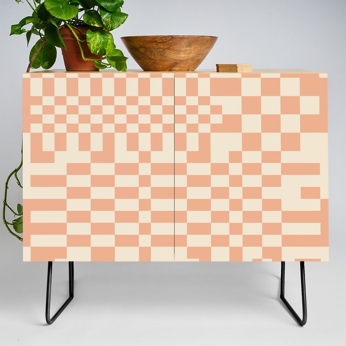 Chequerboard Pattern - Muted Neutral Credenza