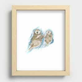 Sea otters Recessed Framed Print
