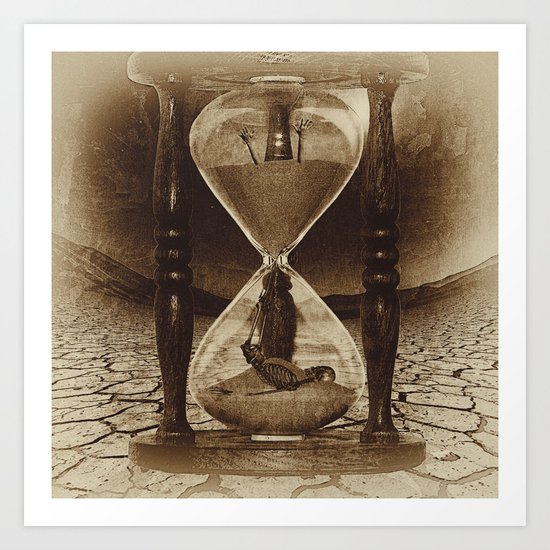 Sands Of Time Memento Mori Sepia Art Print By Marianvoicu