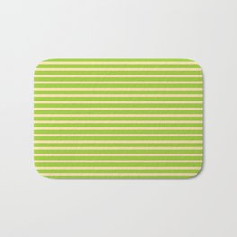 [ Thumbnail: Green and Beige Colored Striped/Lined Pattern Bath Mat ]