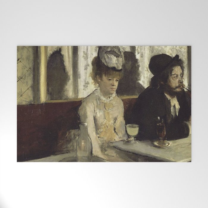 Edgar Degas In a cafe or L’Absinthe Welcome Mat