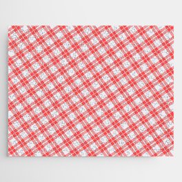  Red Tartan Plaid Pattern Jigsaw Puzzle