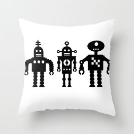 Three Robots by Bruce Gray Throw Pillow