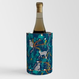 Lemurs on Blue Wine Chiller