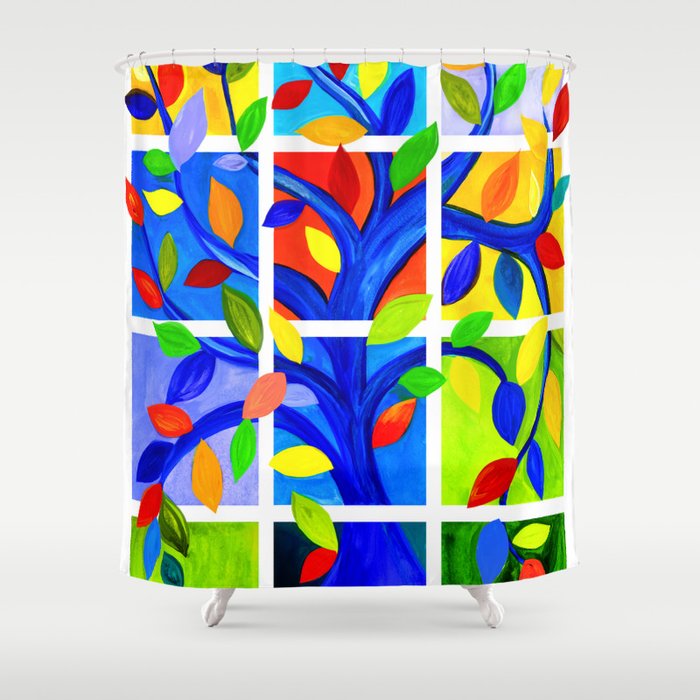 Shower Curtain By Kuvin Oren Art, Colorful Tree Shower Curtain