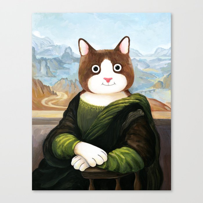 Mona Lisa cat Canvas Print