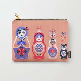 Russian Nesting Dolls – Pink & Lavender Carry-All Pouch