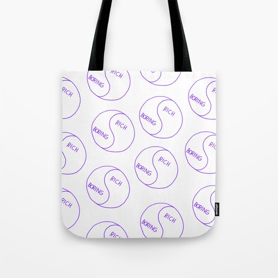 Rich / Boring (White) Tote Bag