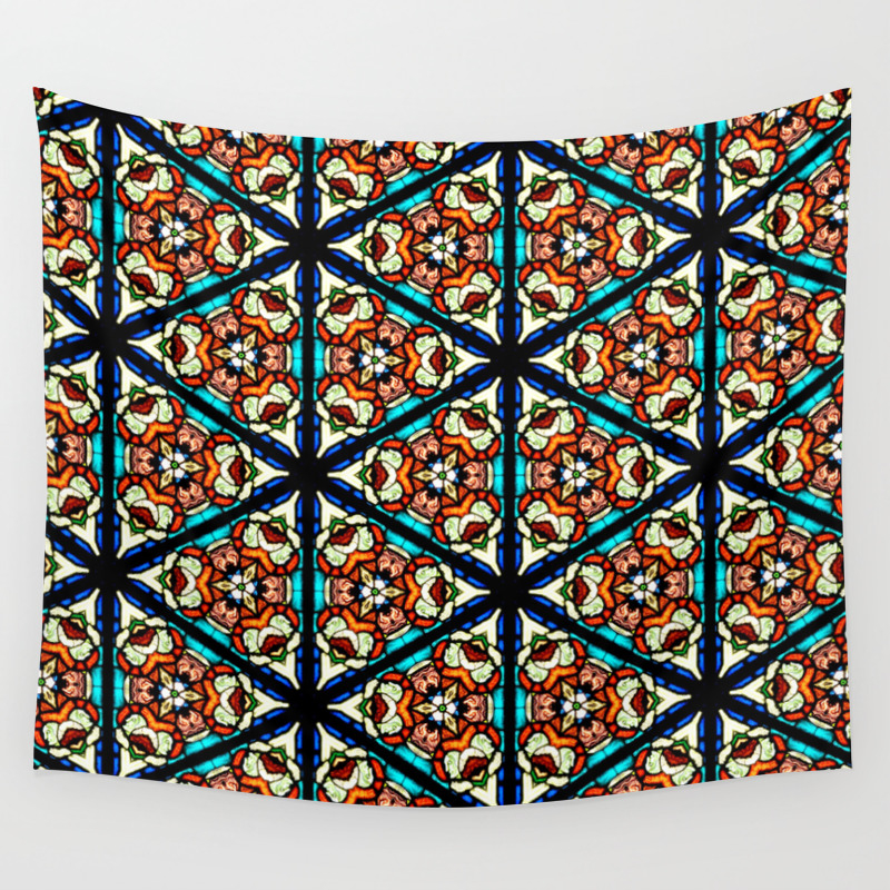 Church Window Stained Glass Texture Wall Tapestry By Etnousta Society6