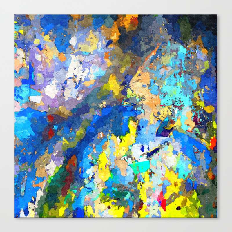 Colorful Summer Galaxy Abstract Painting Canvas Print By Annalemos