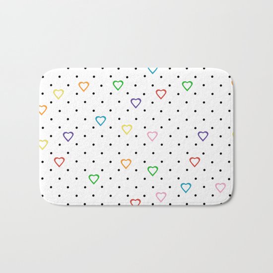 Candy Heart Spots Bath Mat