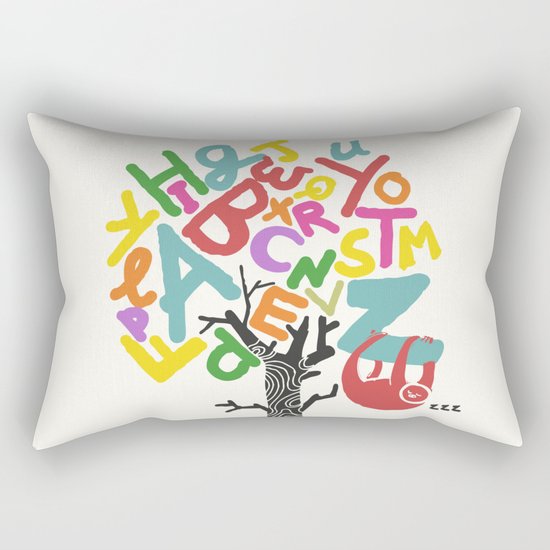Sleep All Day (A-Z) Rectangular Pillow