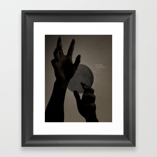Hand's on the Moon Framed Art Print