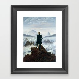 Wanderer above the Sea of Fog Painting by Caspar David Friedrich Framed Art Print