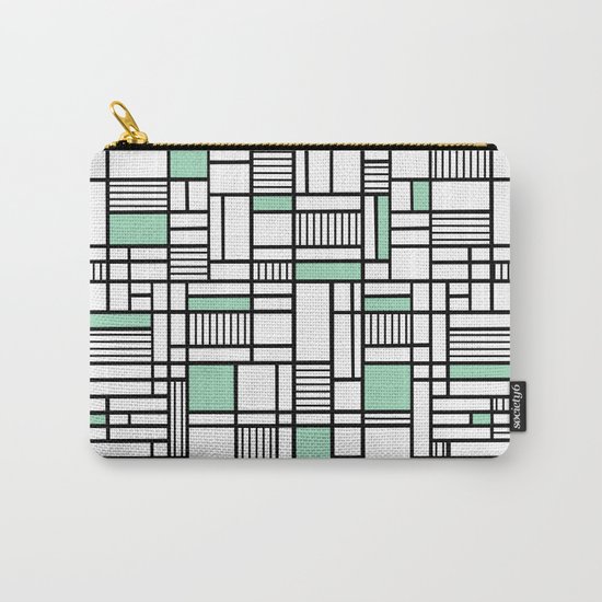 Map Lines Mint Carry-All Pouch